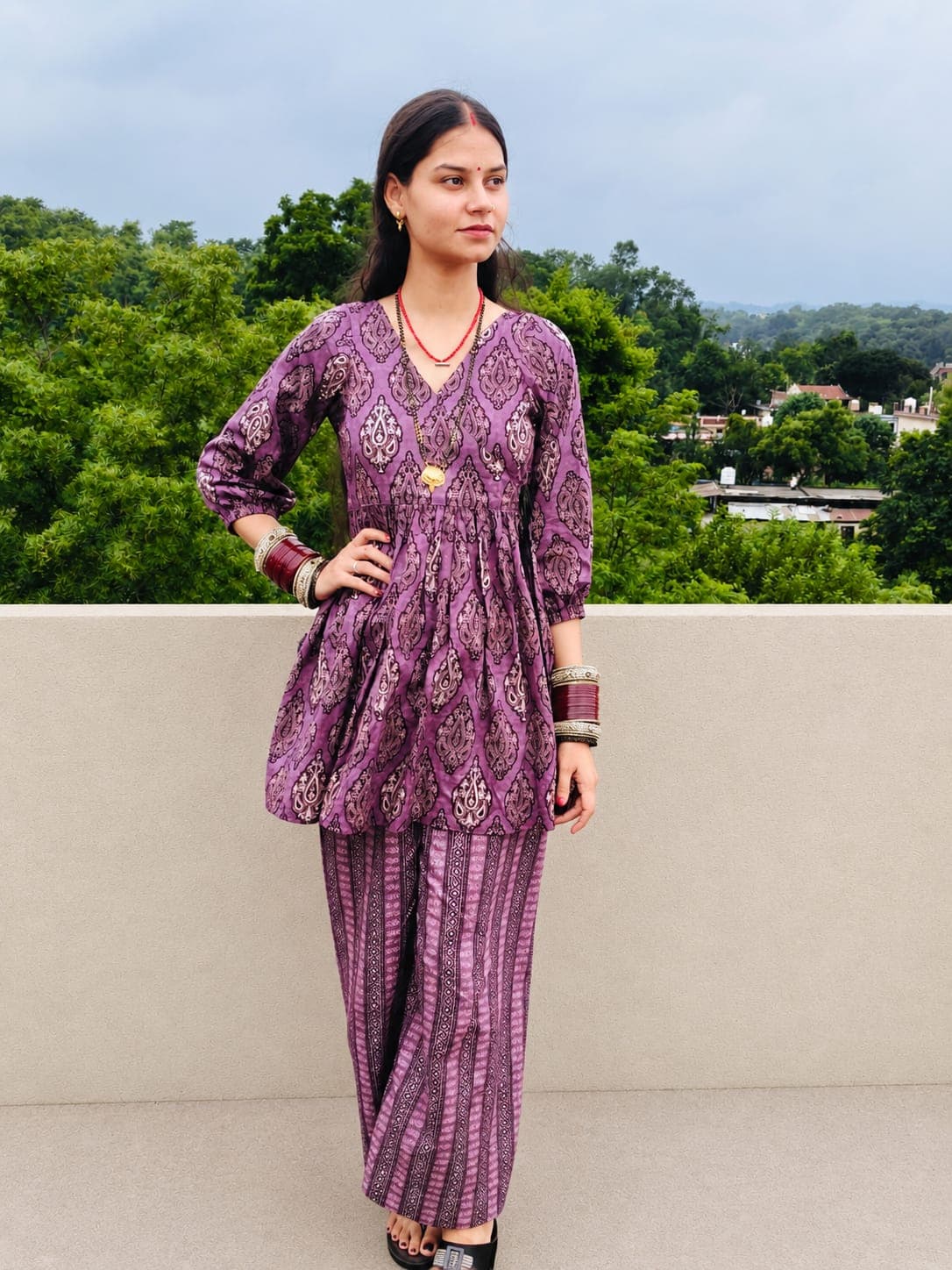 Student from Aastha Institute in traditional attire — campus lifestyle